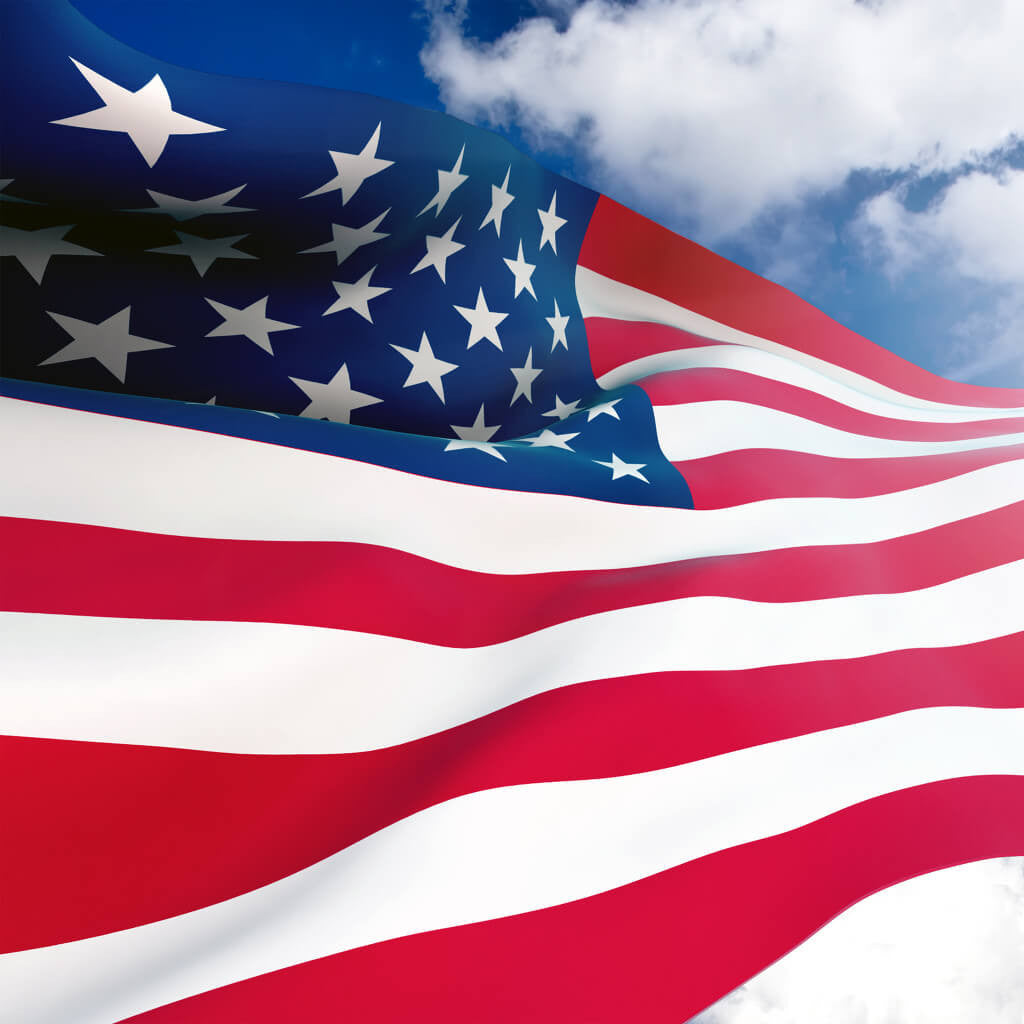 American Flag in Sky