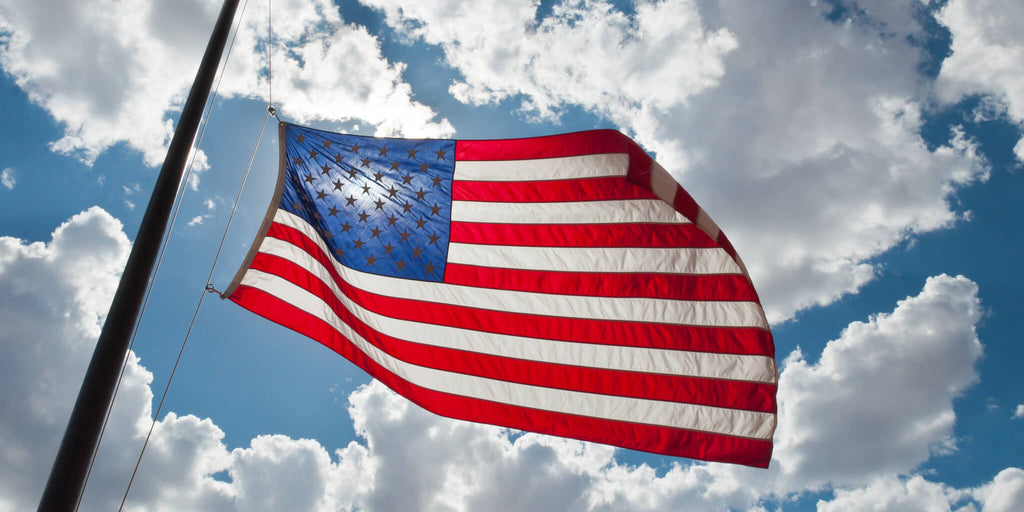 American Flag Pole in Sky