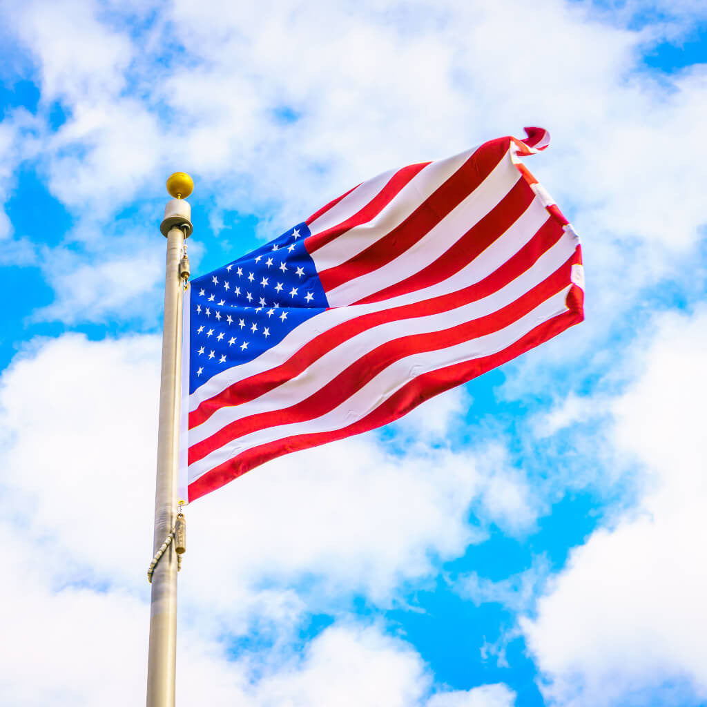 American Flag Pole and Sky