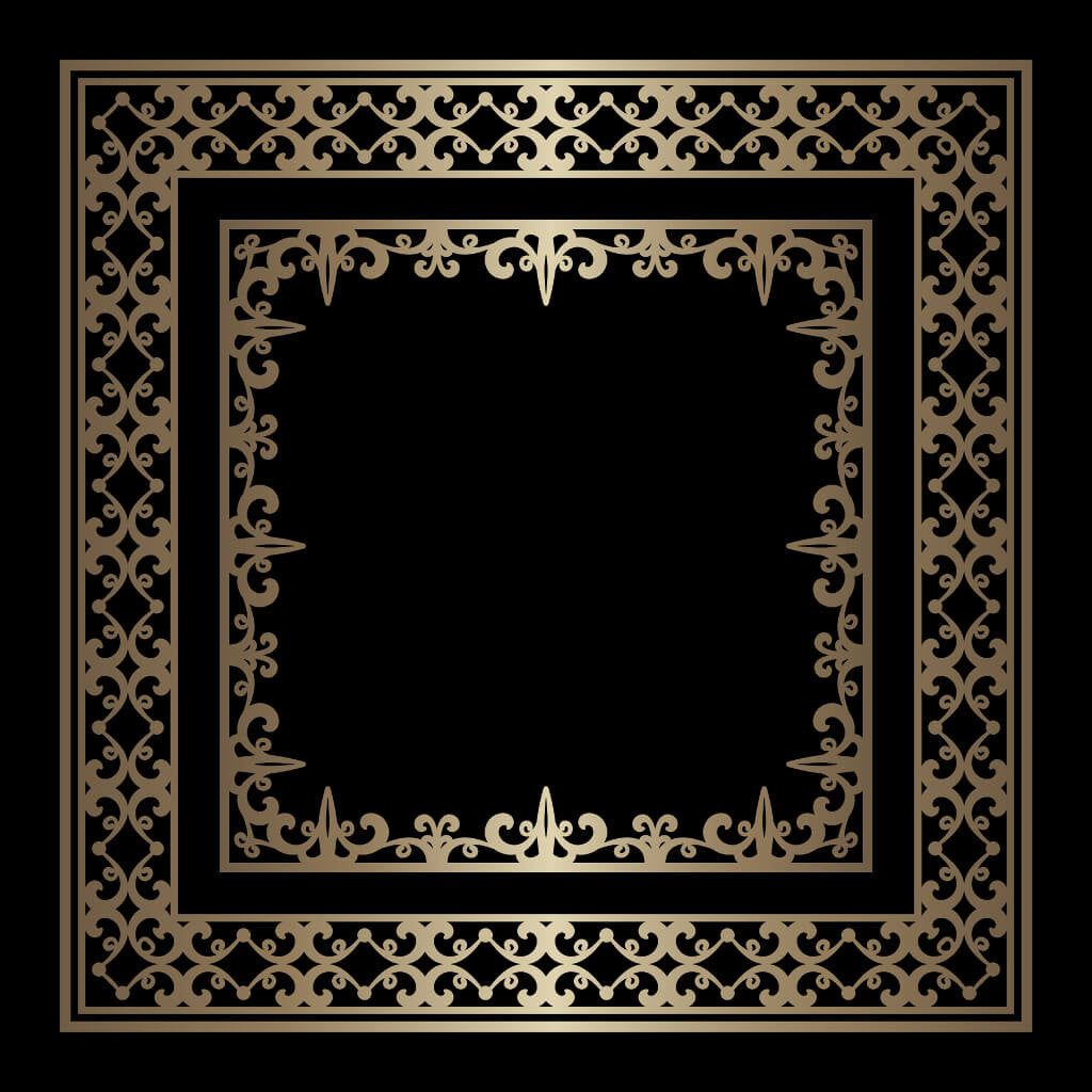 Square Black and Gold Tile