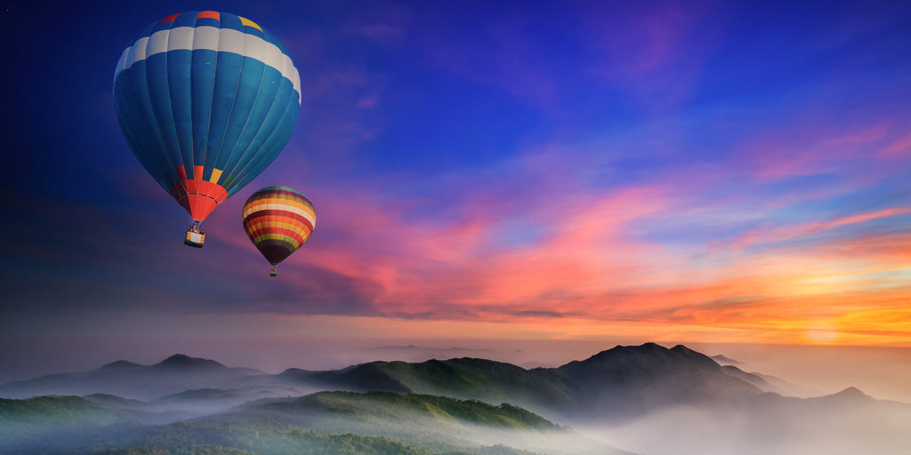 Balloons Over Mountain