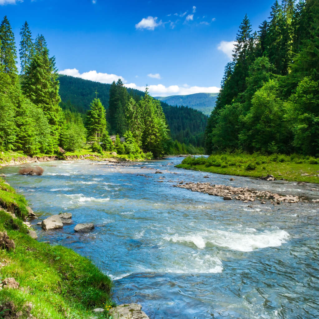 Stream and Mountains