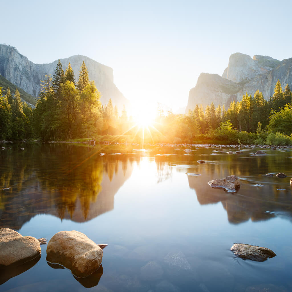 Lake View Through Mountains