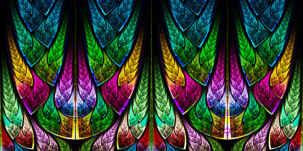 Stained Glass Feathers