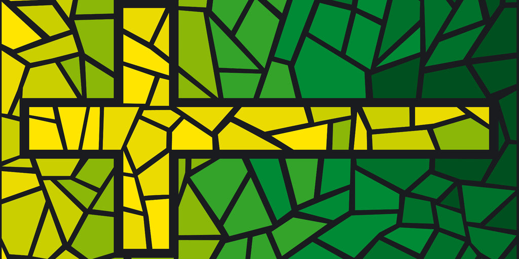 Cross Stained Glass - Blue