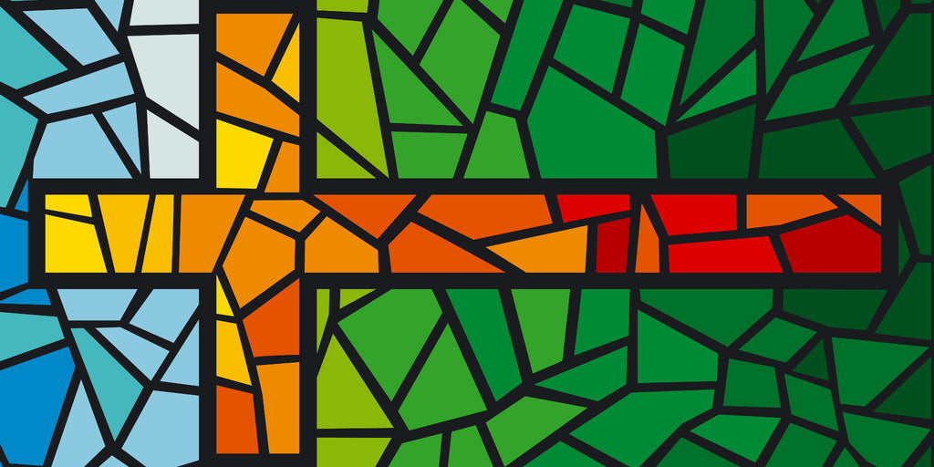 Cross Stained Glass - Orange