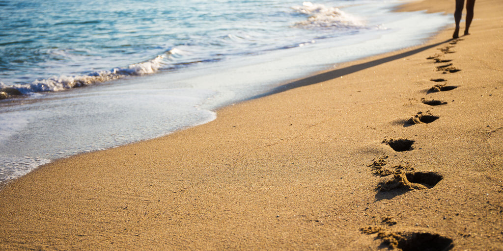 Beach Sunset Footprints
