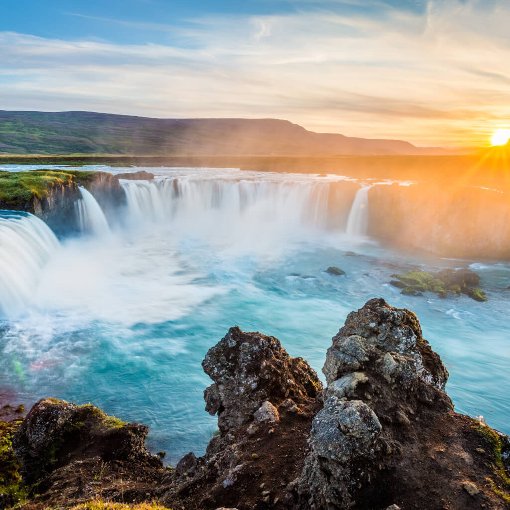 Waterfalls at Sunset