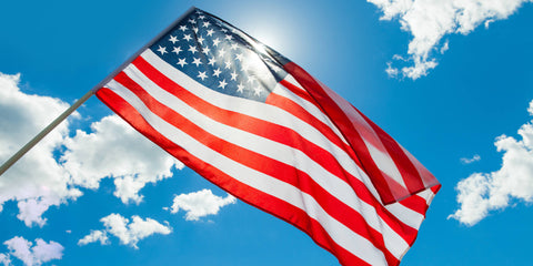 American Flag Pole in Sky