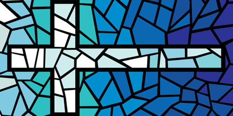 Blue Abstract Stained Glass