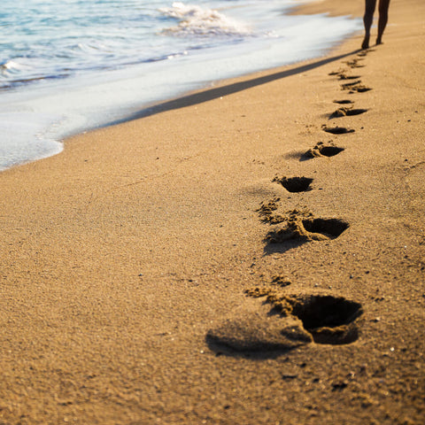 Beach Sunset Footprints