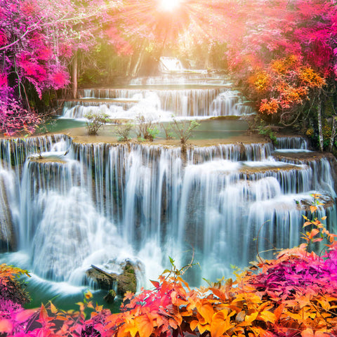 Waterfall Pink Scene