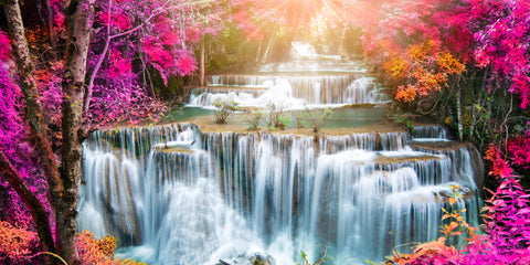 Waterfall Pink Scene